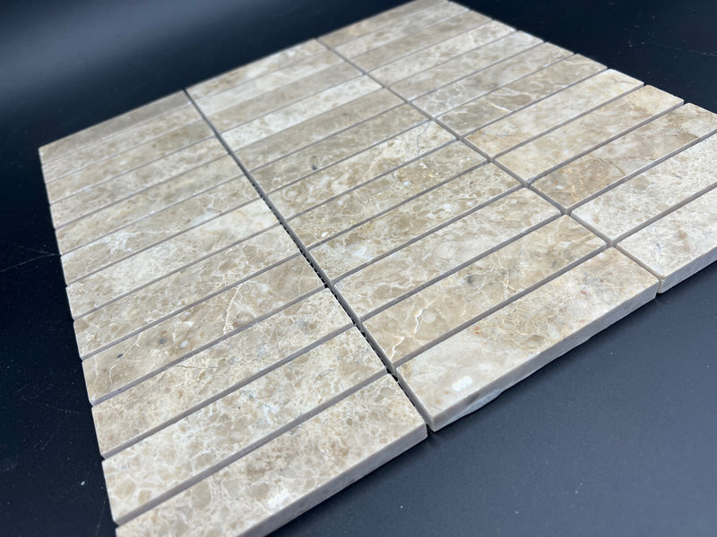 Cappuccino Marble 1x4 Polished Mosaic Tile