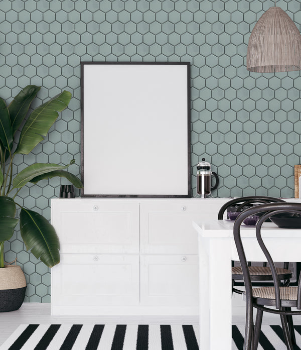 Jade Green 2x2 Hexagon 12x12 Porcelain Mosaic Tile - Onlinetileshop.com