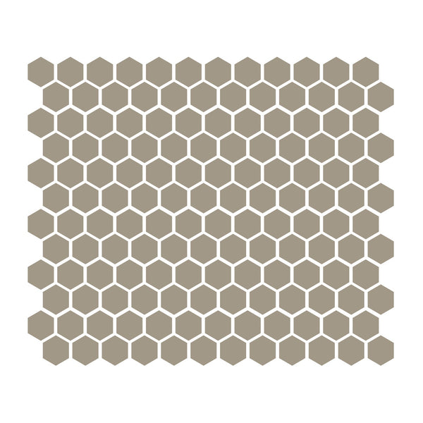 Khaki 1″ Hexagon Glossy
