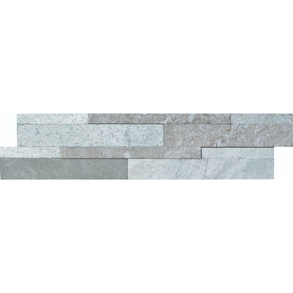 Manhattan Flamed Quartzite 6x24 Split Face Stacked Stone Ledger Panel.