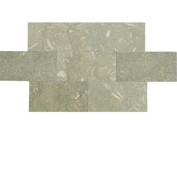 Seagrass Limestone 3x6 Honed Tile.