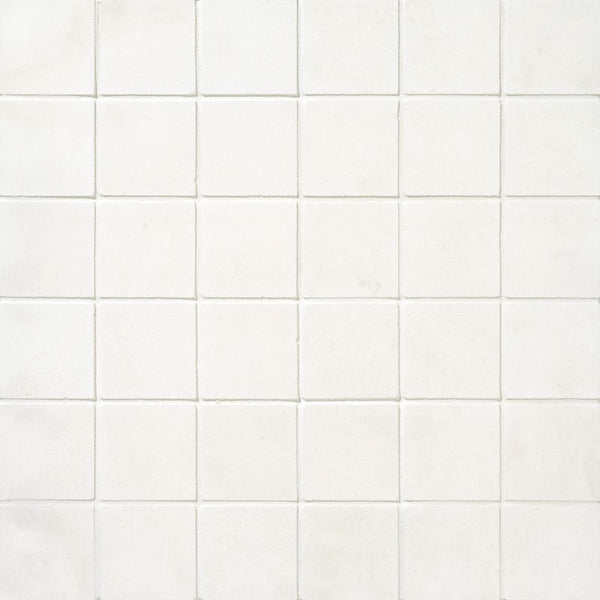 White Pearl Limestone 2x2 Honed Marble Mosaic Tile.