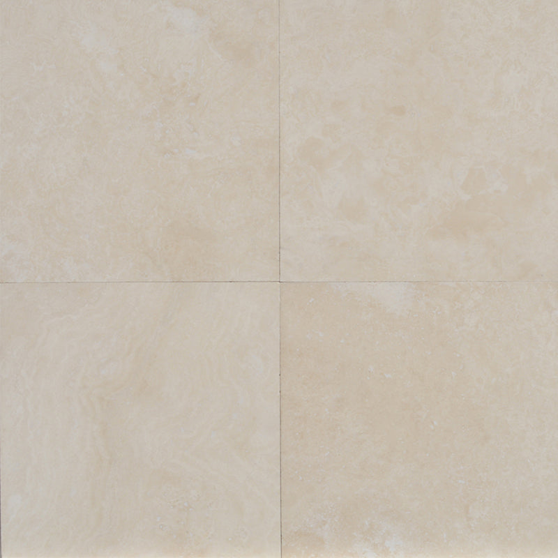 Ivory Travertine 12x12 Filled and Honed Tile.