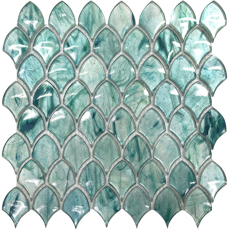 EMERALD SCALE Glass Mosaic Tile
