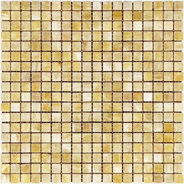 Honey Onyx 5/8x5/8 Polished Mosaic Tile.