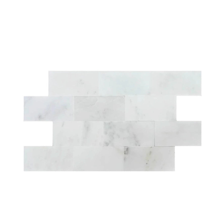 Asian Statuary (Oriental White) Marble 6x12 Honed Tile.
