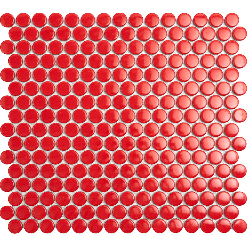 RED STAR PENNY ROUND MOSAIC TILE - Onlinetileshop.com