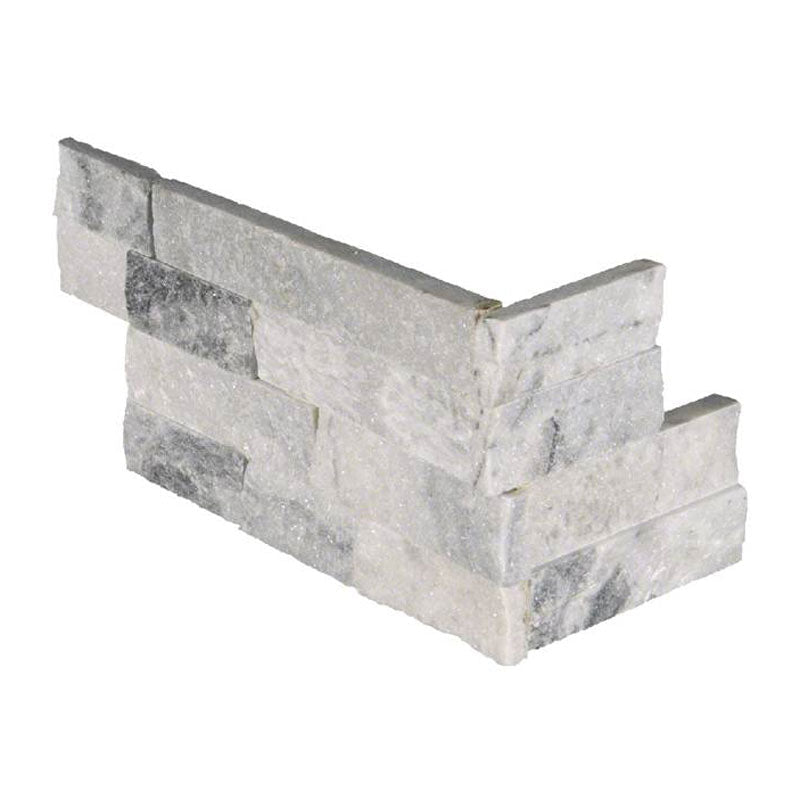 Alaska Gray 6x18 Stacked Stone Ledger Corner.