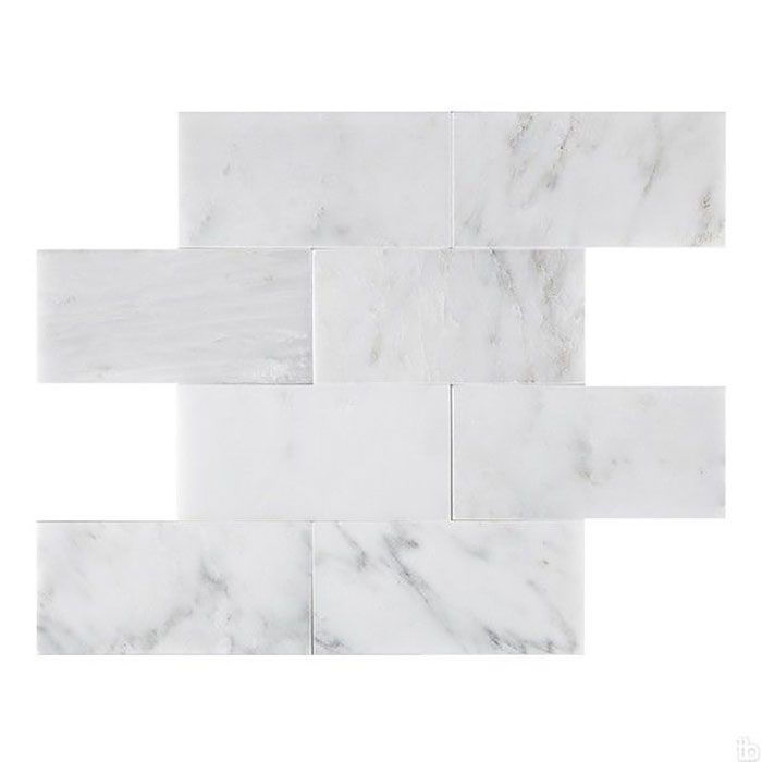 Asian Statuary (Oriental White) Marble 3x6 Honed Tile.