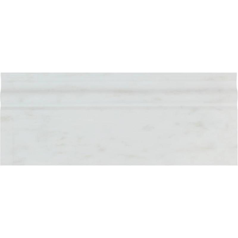 Asian Statuary (Oriental White) Marble 4 3/4x12 Honed Baseboard Molding.