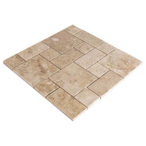 Cappuccino Marble Mini Pattern Polished Mosaic Tile - Onlinetileshop.com