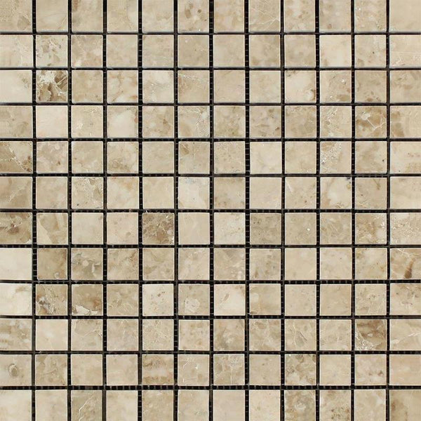 Cappuccino Marble 1x1 Polished Mosaic Tile.