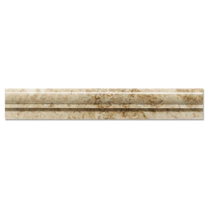 Cappuccino Marble 2x12 1 Step Chairrail Polished Liner.
