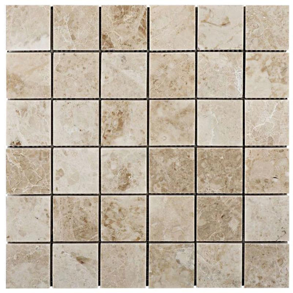Cappuccino Marble 2x2 Polished Mosaic Tile.