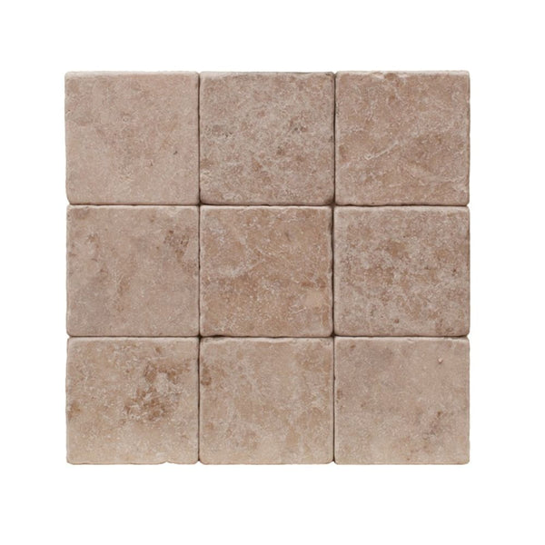 Cappuccino Marble 4x4 Tumbled Tile.