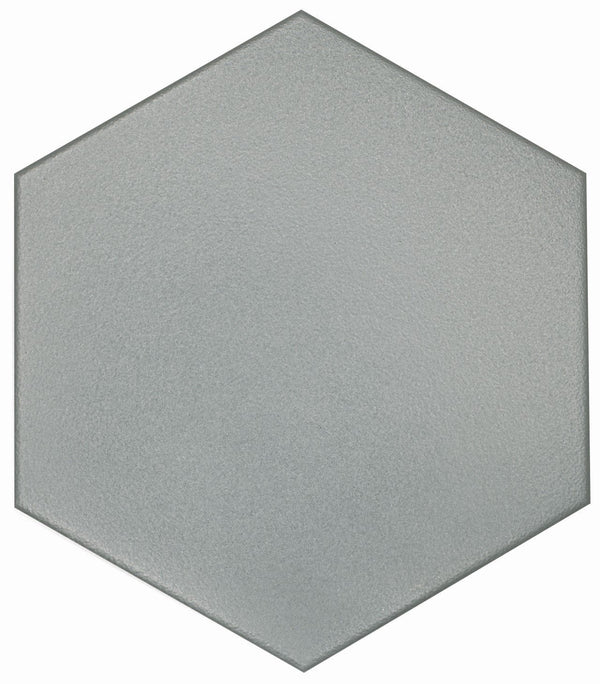 Casablanca Solid Gray 8x9 Hexagon Porcelain Tile.