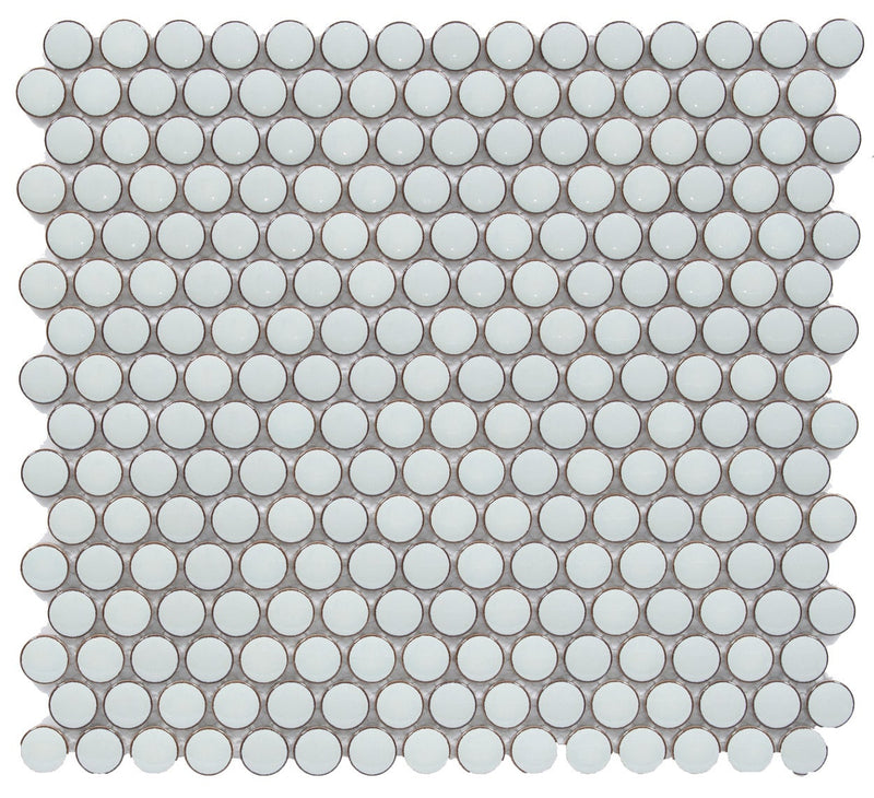 Cc Mosaics +mint Green Penny Round 12x12 Porcelain Mosaic Tile.