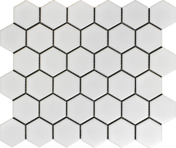 Cc Mosaics White 12x12 Hexagon 2x2 Porcelain Mosaic Tile.