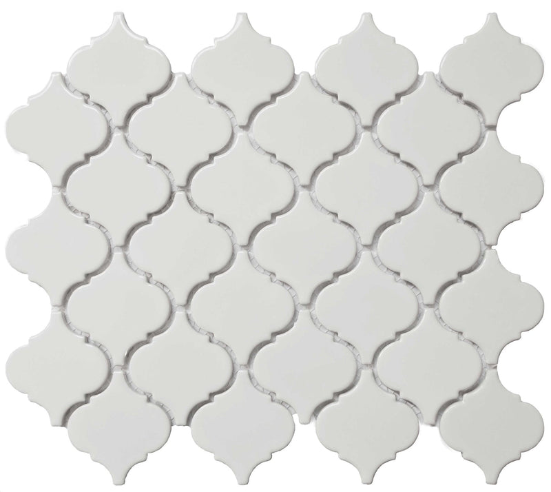 Cc Mosaics White 12x12 Lantern 2 Porcelain Mosaic Tile.