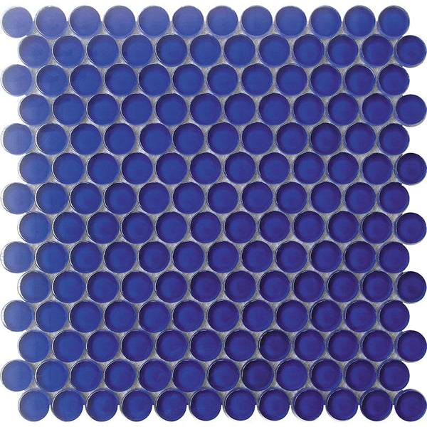 COLOR PALETTE COBALT BLUE PENNY GLOSS glass Mosaic Tile.