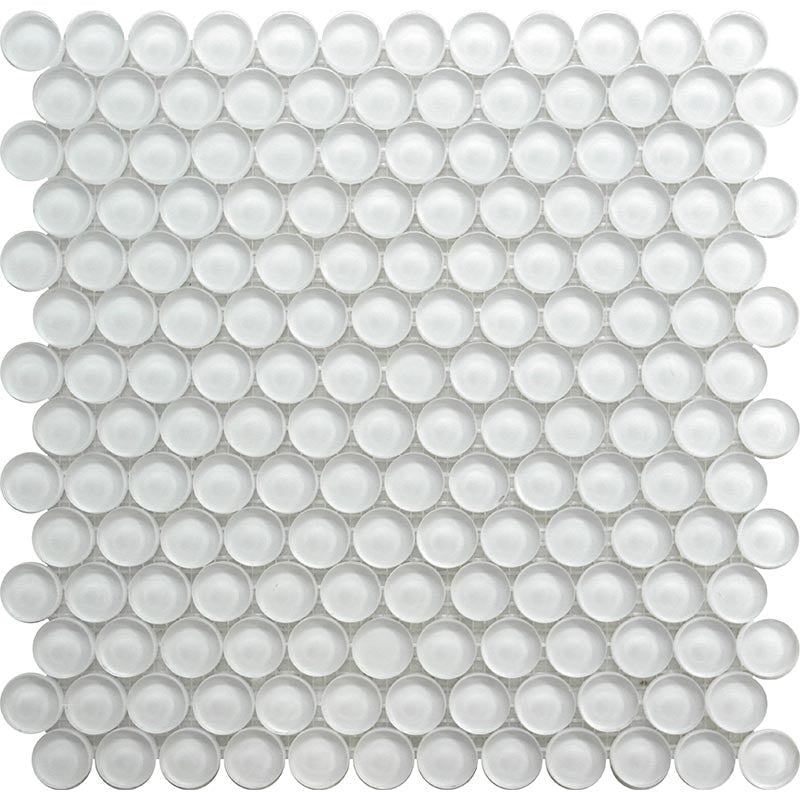 COLOR PALETTE MIRAGE WHITE PENNY GLOSS glass Mosaic Tile.