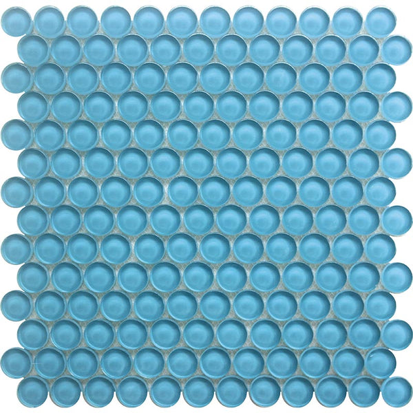 COLOR PALETTE TURQUOISE PENNY GLOSS glass Mosaic Tile.