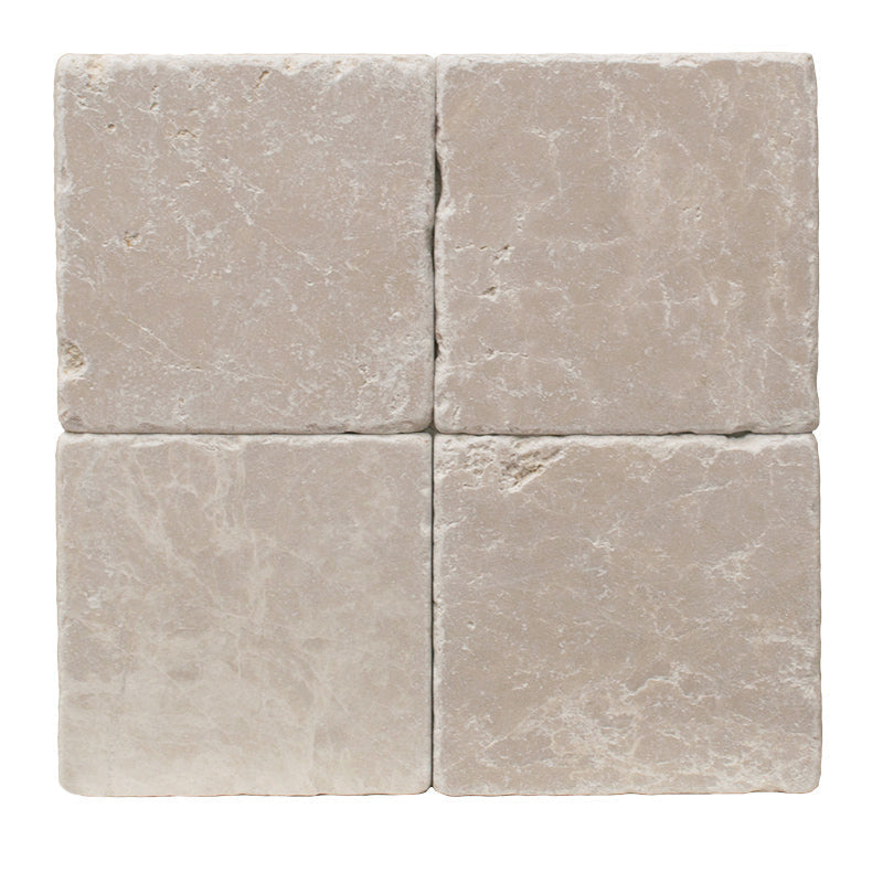 Crema Marfil Marble 6x6 Tumbled Tile.