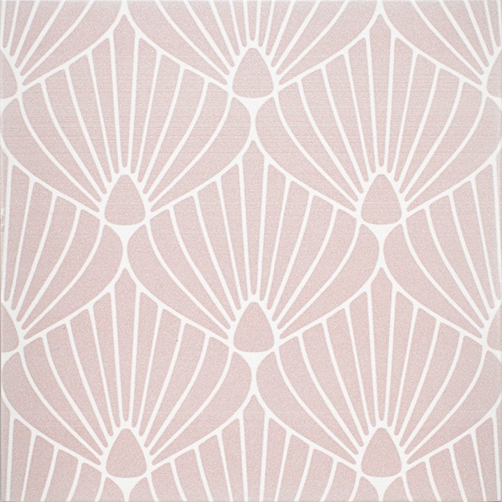 Epoque Shell White/pink Porcelain Mosaic Tile.
