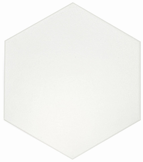 Flow White 8x9 Hexagon Porcelain Tile.