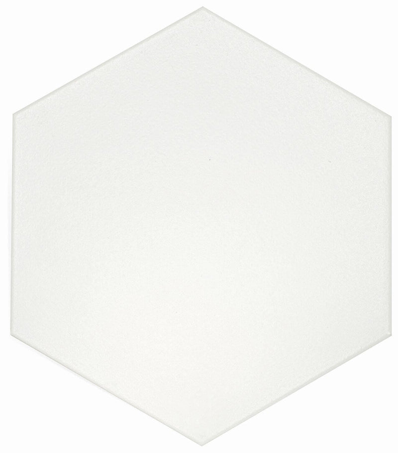 Flow White 8x9 Hexagon Porcelain Tile.