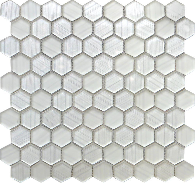 ICELAND NORDIC HEx Glass Mosaic Tile.