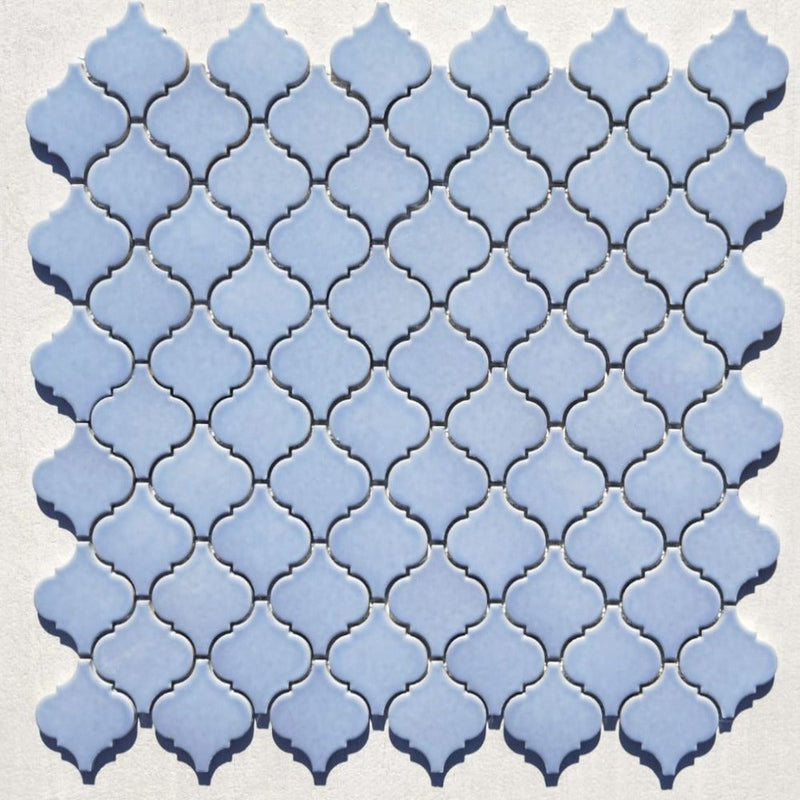 Light Blue Arabesque Porcelain Tile - Onlinetileshop.com