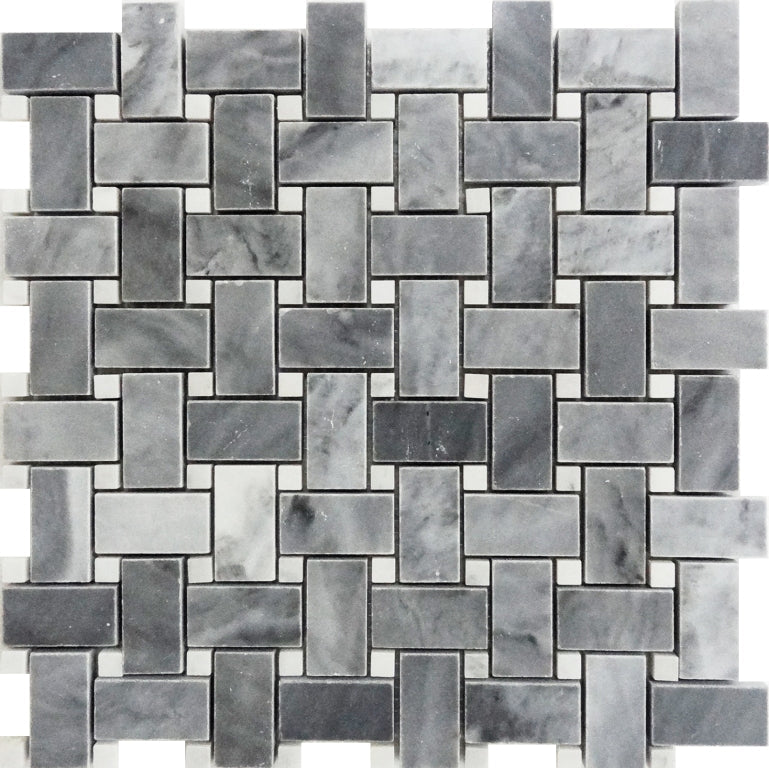 Seattle Freemont Bardiglio Nuvolato / Eastern White Mosaic Tile.