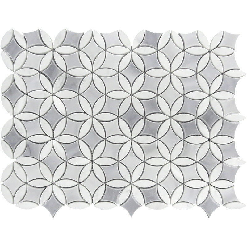SEATTLE MAGNOLIA Bardiglio Nuvolato / Bianco Carrara Mosaic Tile.