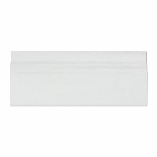 Thassos White Marble 4 3/4x12 Honed Baseboard Molding.