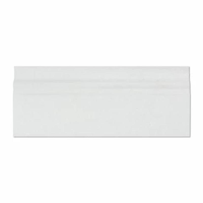 Thassos White Marble 4 3/4x12 Polished Baseboard Molding.