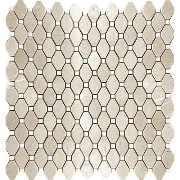 Valencia Moncada Crema Marfil/eastern White Mosaic Tile.