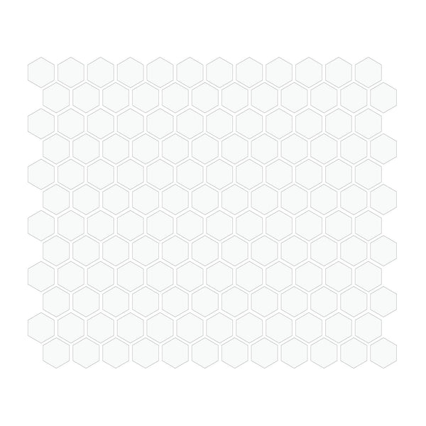 White 1″ Hexagon Glossy