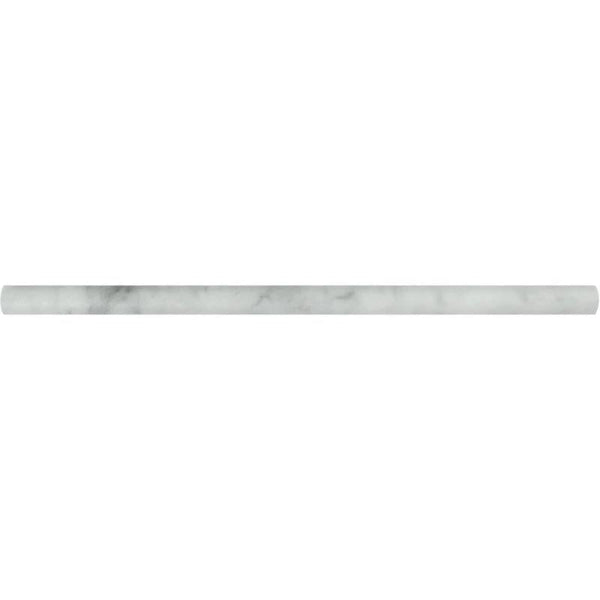 White Carrara Marble 1/2x12 Honed Pencil Liner.