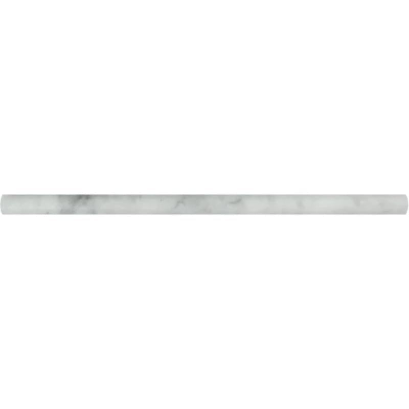 White Carrara Marble 1/2x12 Polished Pencil Liner.