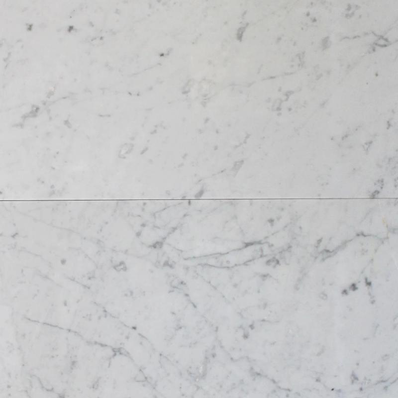 White Carrara Marble 12x24 Polished Tile.
