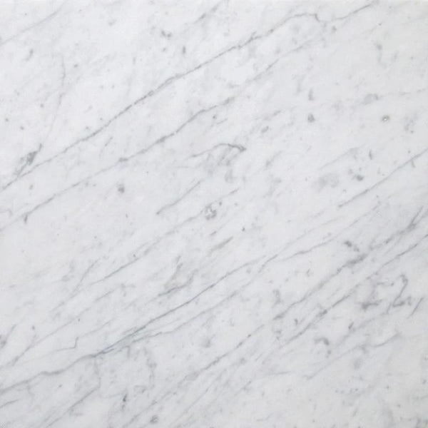 White Carrara Marble 18x18 Polished Marble Tile.