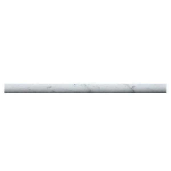 White Carrara Marble 3/4x12 Honed Pencil Liner.