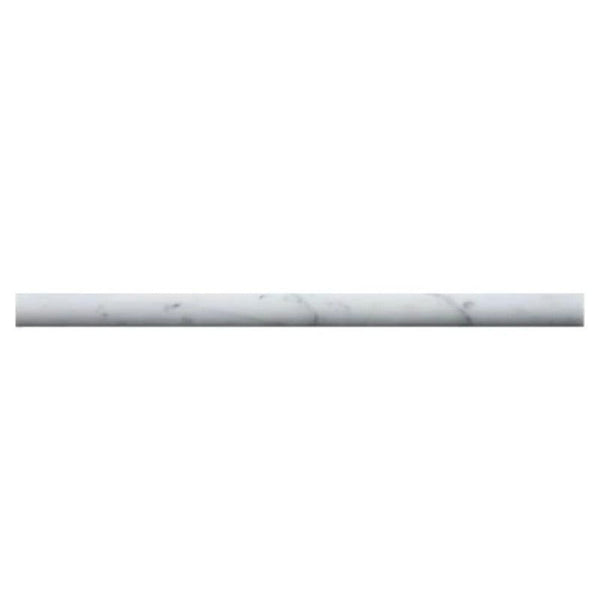 White Carrara Marble 3/4x12 Polished Pencil Liner.