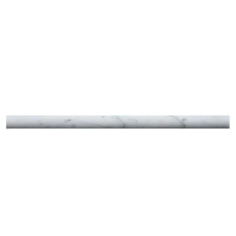White Carrara Marble 3/4x12 Polished Pencil Liner.