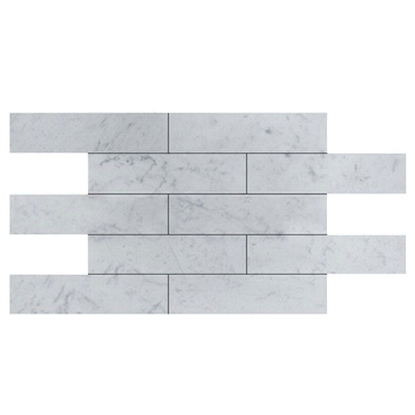 White Carrara Marble 3x12 Honed Tile.