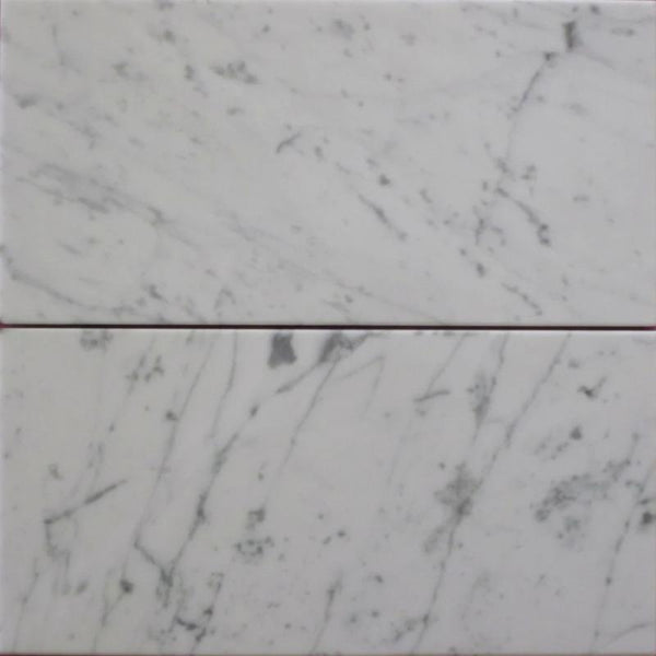 White Carrara Marble 6x12 Honed Tile.