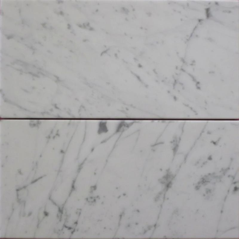 White Carrara Marble 6x12 Polished Tile.